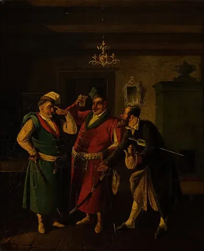 Жанровая сцена by Александр Рачыньский, 1858 — digital art print download