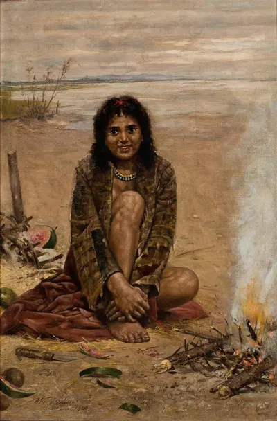 A Gypsy Woman by Antoni Kozakiewicz, 1909 — digital art print download