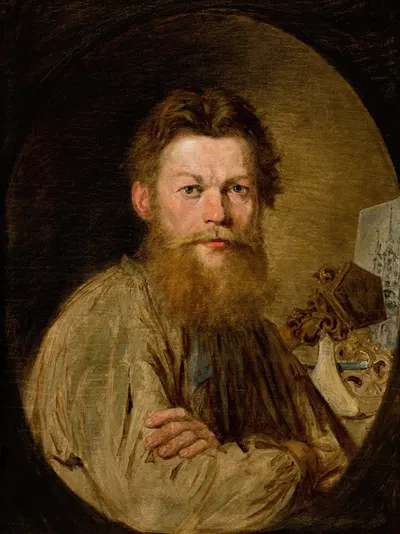 Portrait of Sculptor Kazimierz Wakulski by Antoni Kozakiewicz, 1868 — digital art print download