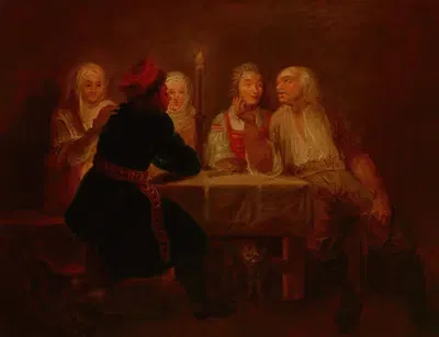 Крестьяне в трактире by Францишек Смуглевич, 1800 — digital art print download