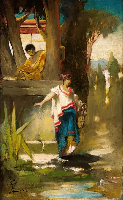 Римская женщина у колодца by Францишек Жмурко, 1881 — digital art print download