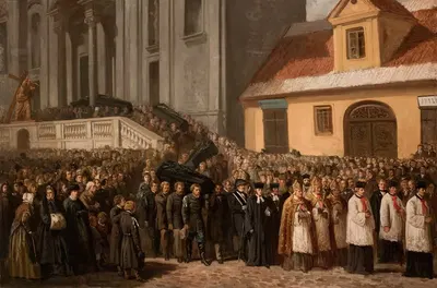 Похороны пяти жертв манифестации 1861 года в Варшаве by Генрик Пиллати, 1865 — digital art print download