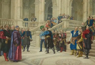 'The Emperor Visiting the Galicia Diet in Lviv' from the Series 'Inspection Trip of Emperor Franz Joseph I Around Galicia…