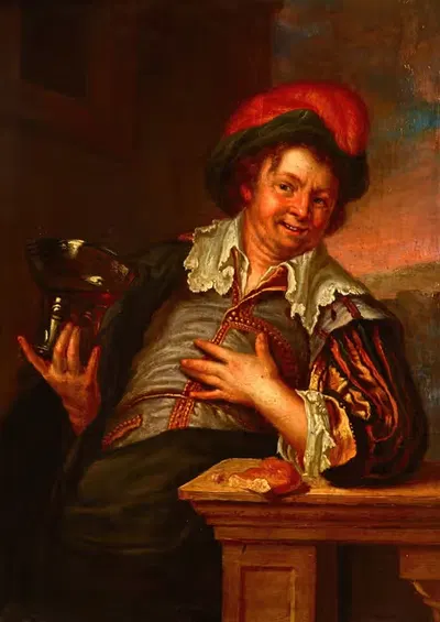 Мужчина с чашкой by Якоб Туренвлит, 1660-1719 — digital art print download