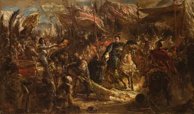 Jan III Sobieski Hands Canon Denhoff a Letter to the Pope with the Message of the Victory over the Turks at Vienna in 1683…