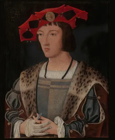 Портрет человека, надевающего перчатку by Ян Янсз Мостаерт, 1520 — digital art print download