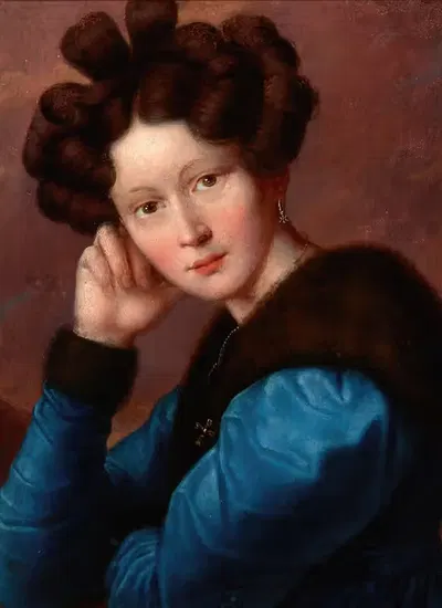 Портрет Алефтины Гощинской, урождённой Ерасевич by Юзеф Олежкевич, 1830 — digital art print download