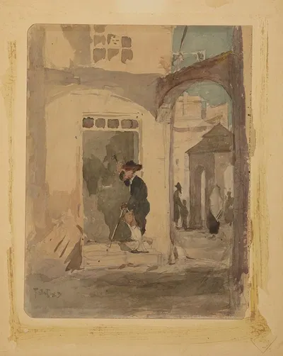 Бидл стучит в дверь by Юлиан Фалат, 1883 — digital art print download