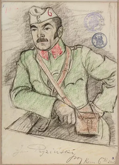 Ян Пржизиньский, лейтенант кавалерии, командир 6 шведских lancer польских by Леопольд Готлиб, 1915 - 1916 — digital art…