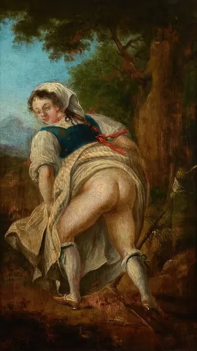 Легкомысленная прядильщица by Михаил Стахович, 1800 — digital art print download