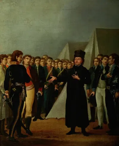 Священник Юзеф Якубовский в лагере Костюшко под Варшавой в 1794 году by Михаил Стахович, 1800 — digital art print download