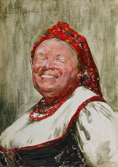 Смеющаяся женщина by Мечислав Рейзнер, 1906 — digital art print download