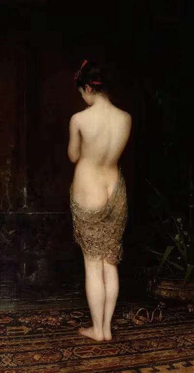 Девушка, купающаяся by Панталеон Шиндлер, 1881-1884 — digital art print download