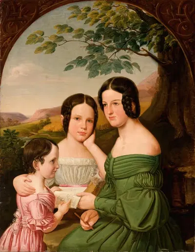 Портрет трех сестер из семьи Хауснер by Томаш Тырович, 1839 — digital art print download