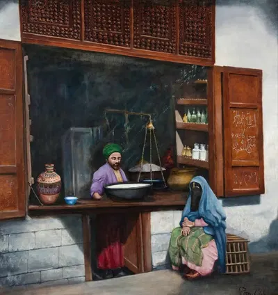 Turkish Milk Shop by Wiktor Poraj-Chlebowski, 1927 — digital art print download