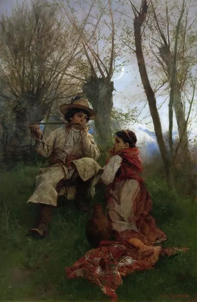 Пасторальная сцена by Витольд Пшужковский, 1880 — digital art print download