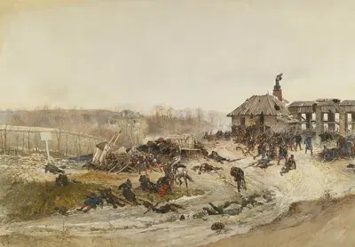 Доломитовая печь; Эскиз для панорамы битвы при Шампиньи by Альфонс Мари де Нёвиль, 1881 — digital art print download