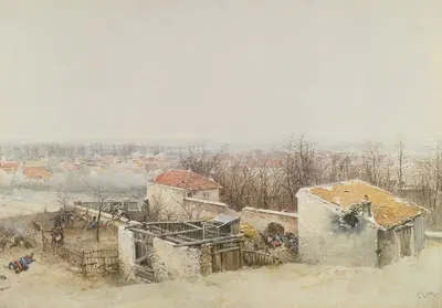 Шампиньи; Эскиз для панорамы битвы при Шампиньи by Альфонс Мари де Нёвиль, 1882 — digital art print download
