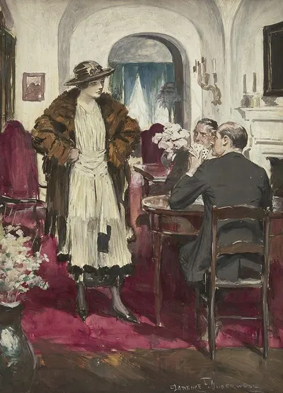 The Card Game by Clarence F. Underwood — digital art print download