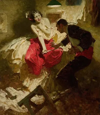 The Red Shawl by Dean Cornwell, 1922 — digital art print download