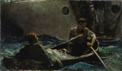 Couple in a Rowboat by Dean Cornwell — digital art print download