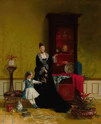 Мать и ребенок by Эдвин Хоуланд Блашфилд, 1874 — digital art print download
