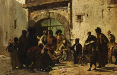 Кукольный театр на испанской улице by Жорж Жюль Виктор Клерен, 1869 — digital art print download