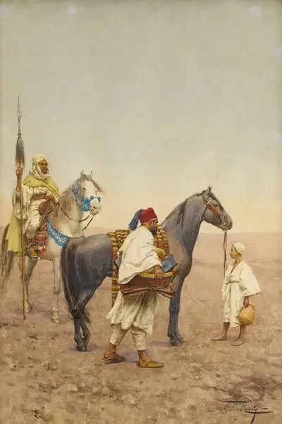 Stopping for Rest in the Desert by Giulio Rosati — digital art print download