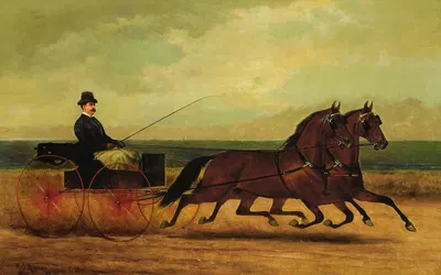 A Pair of Trotters by Henry Collins Bispham, 1876 — digital art print download
