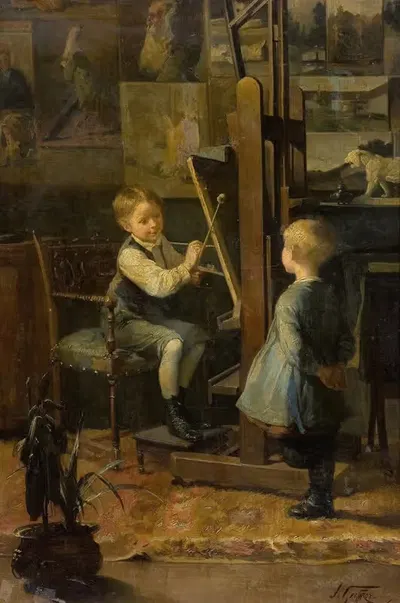In the Artist's Studio by Jean Geoffroy — digital art print download