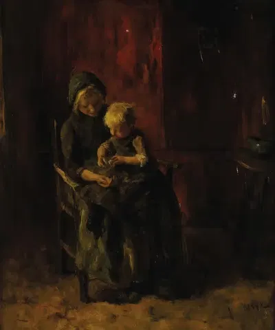 Мать и дитя by Якоб Симон Хендрик Кевер — digital art print download