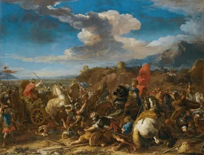 The Battle of Issus; Alexander The Great's Army defeats Darius and the Persians by Jacques Courtois — digital art print…