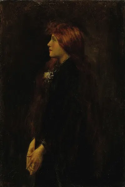 Portrait, Red Haired Beauty Standing in Profile by Jean-Jacques Henner — digital art print download