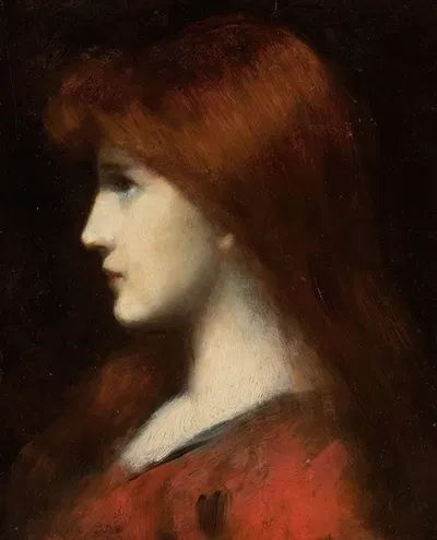 Red Haired Woman in Profile by Jean-Jacques Henner — digital art print download