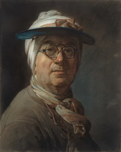 Self-Portrait with a Visor by Jean Siméon Chardin, c. 1776 — digital art print download