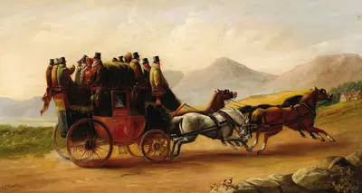 Сцена с почтовым дилижансом by Джон Чарльз Мэггс, 1876 — digital art print download