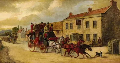 Сцена с почтовым экипажем by Джон Чарльз Мэггс, 1876 — digital art print download