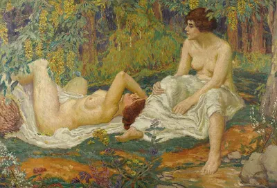 Молодые женщины в саду by Карел Шпиллар, 1920 — digital art print download