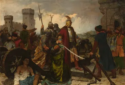 Кацпер Карлиньский в защиту Ольштына by Казимеж Алхимович, 1881 — digital art print download