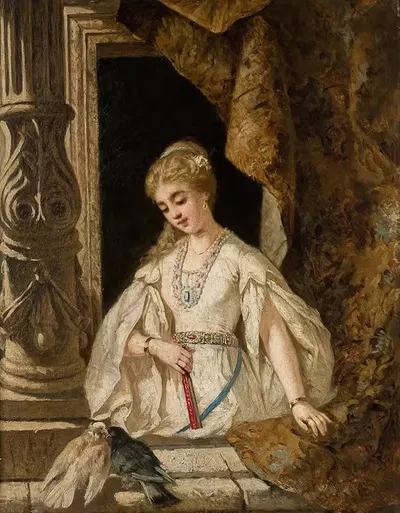 Женщина у окна by Казимеж Мирецкий, 1880 — digital art print download