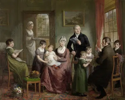 Портрет семьи Адриануса Бонебаккера с Дирком Л. Бенневицем by Адриан де Лели, 1809 — digital art print download