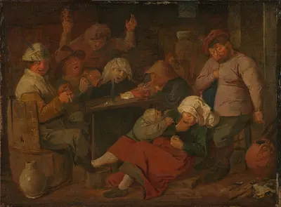 Poor Folk Drinking in a Tavern by Adriaen Brouwer — digital art print download