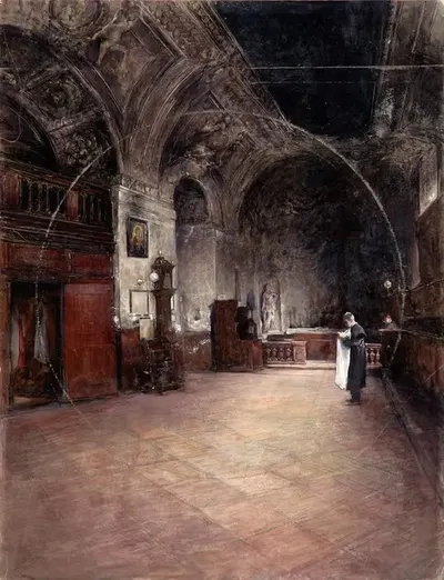 Die Sakristei der Stephanskirche in Wien by Alfred Edler von Pflügl, 1902 — digital art print download