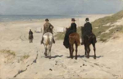 Morning Ride along the Beach by Anton Mauve, 1876 — digital art print download