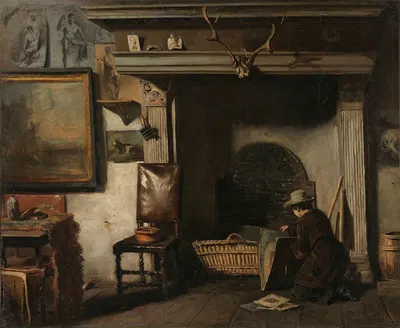The Studio of the Haarlem Painter Pieter Frederik van Os by Anton Mauve — digital art print download