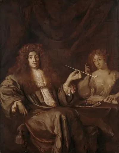 Портрет Адриана Беверланда с проституткой by Ари де Войс, c. 1676 — digital art print download