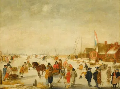 Наслаждаясь льдом by Баренд Аверкамп, 1630 - 1679 — digital art print download