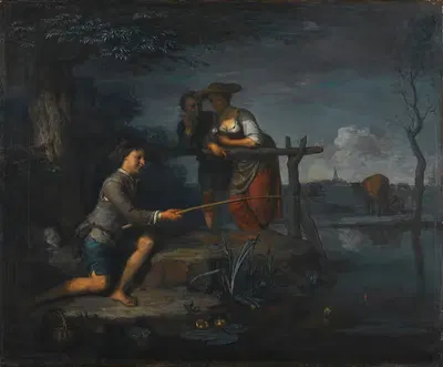 The Angler by Carel de Moor II, 1700 - 1738 — digital art print download