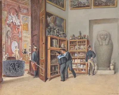 Входной кабинет в египетскую коллекцию by Карл Гёбель младший, 1889 — digital art print download