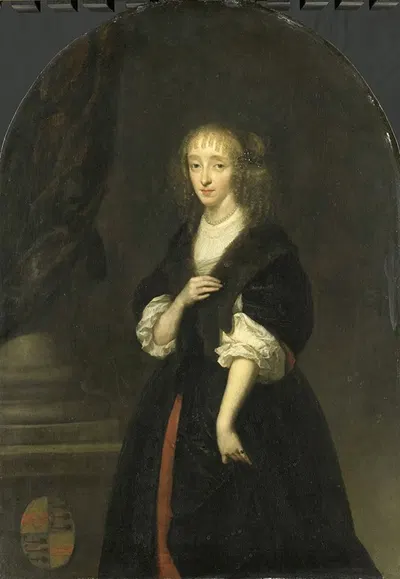 Портрет Якобы Биккер (1640-95), жены Питера де Граефа by Каспар Нетшер, 1663 — digital art print download